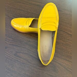 J. Crew Yellow Leather Loafers